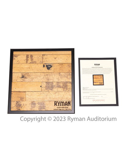 Ryman Official Stage Wood from 1951 to 2012 Finished 12 x 12 Framed Piece - DECOR