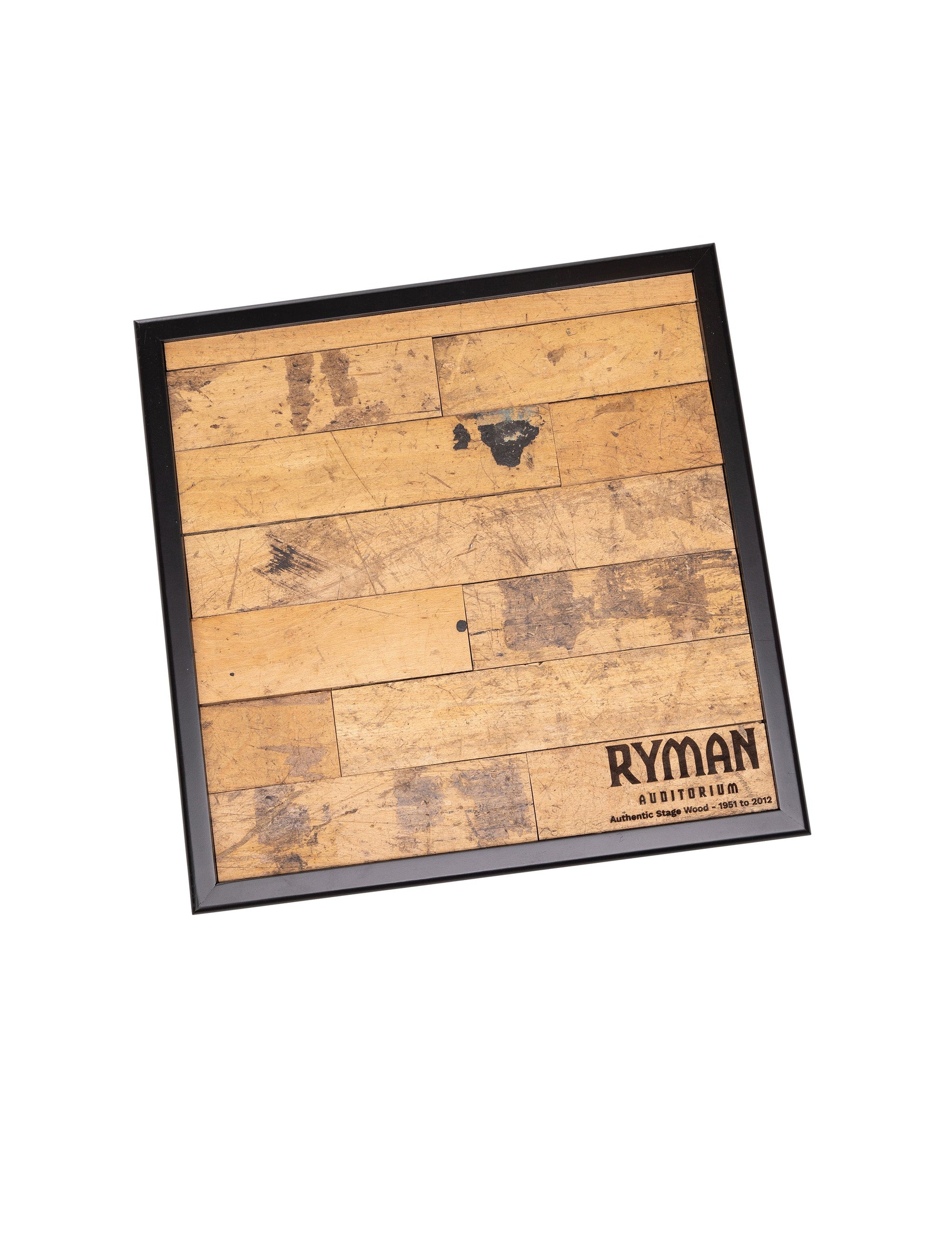 Ryman Official Stage Wood from 1951 to 2012 Finished 16 x 16 Framed Piece - DECOR