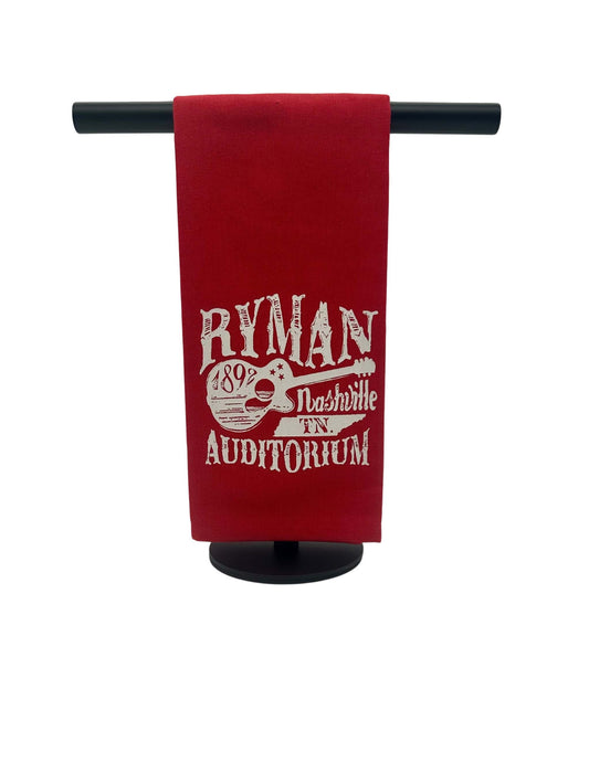 Ryman Red Guitar Tea Towel - KITCHEN