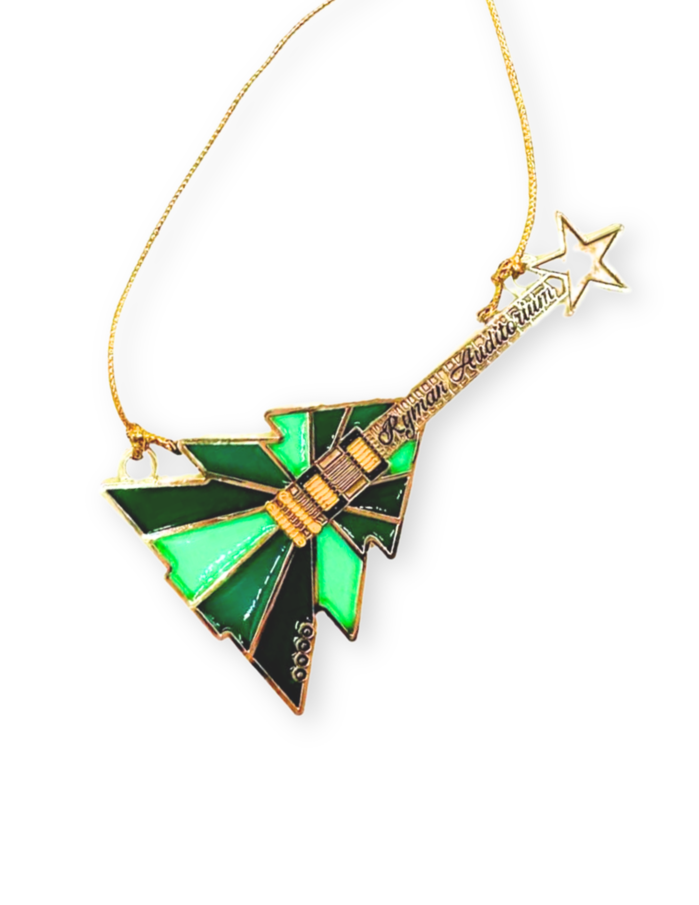 Ryman Stained Glass Electric Guitar Ornament - ORNAMENTS