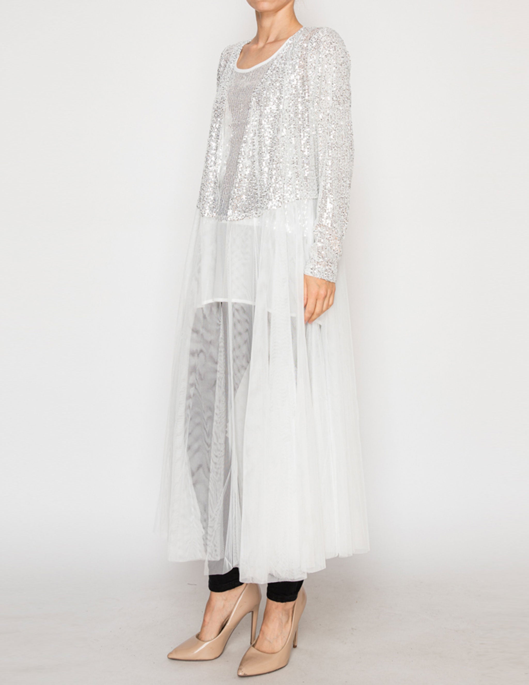 ジャケット・アウター Treat Girl's tulle frill jersey FA LS Sequin and Tulle Jacket - OpryShop