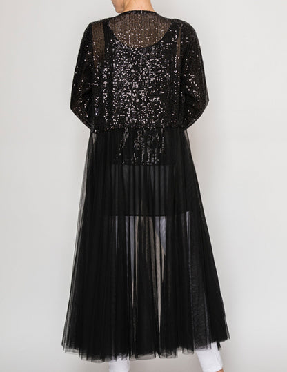 Sequin and Tulle Jacket - JACKETS