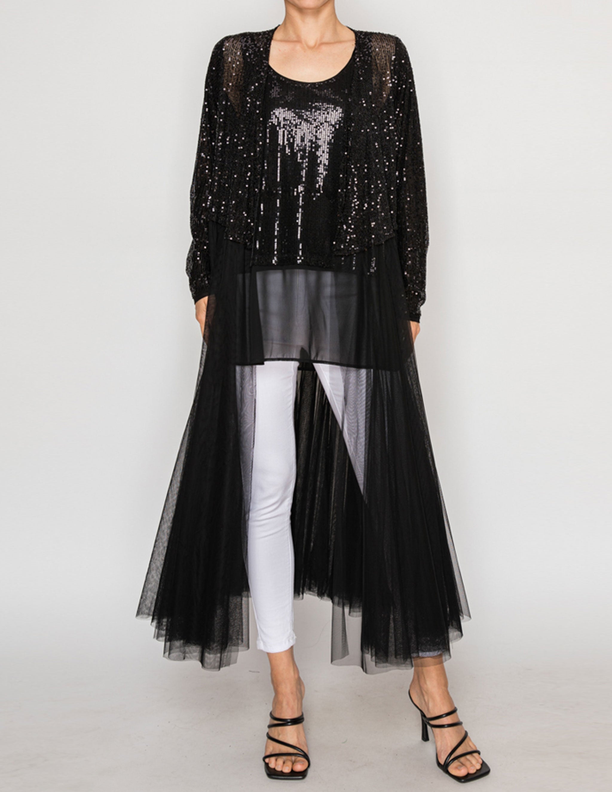 FA LS Sequin and Tulle Jacket - OpryShop