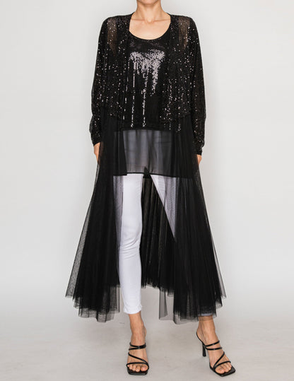 Sequin and Tulle Jacket - JACKETS