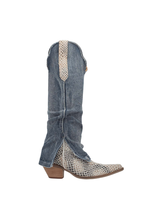 Shabby Denim Dingo Boot - FOOTWEAR