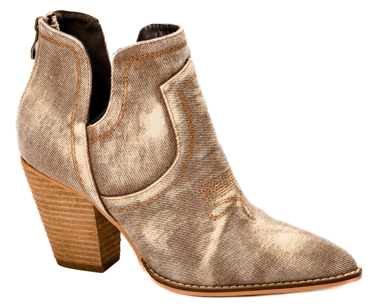 Smoke Show Cutout Ankle Boot - TAN / 7 - FOOTWEAR