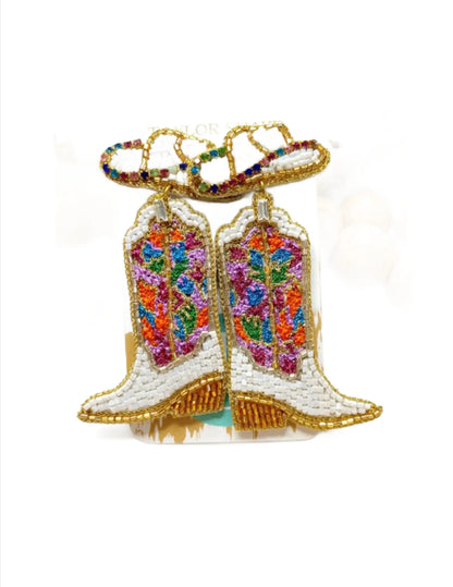Swifty Boots Beaded Earrings - JEWELRY
