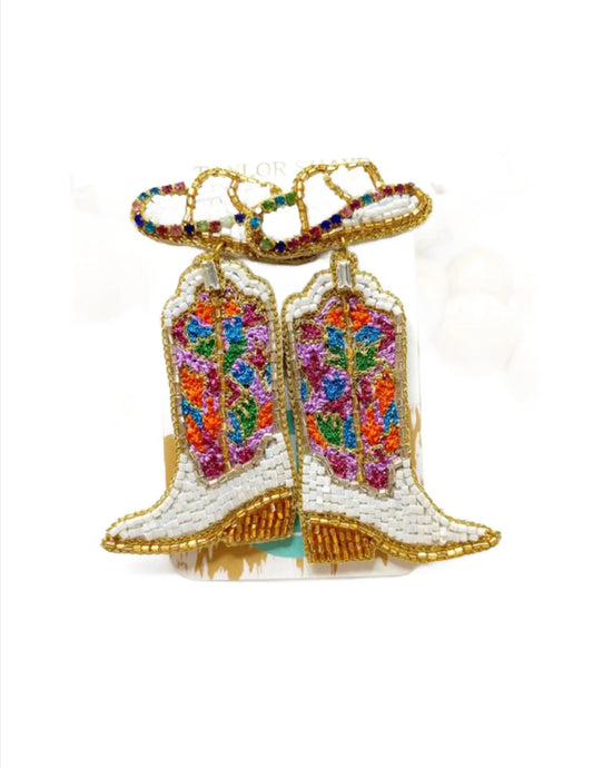 Swifty Boots Beaded Earrings - JEWELRY