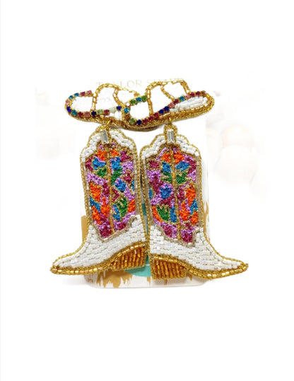 Swifty Boots Beaded Earrings - JEWELRY