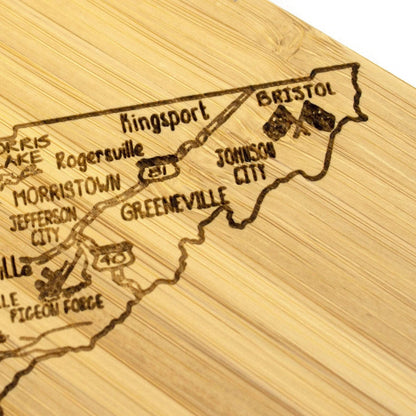 Tennessee State Puzzle 4 Piece Bamboo Coaster Set with Case - KITCHEN