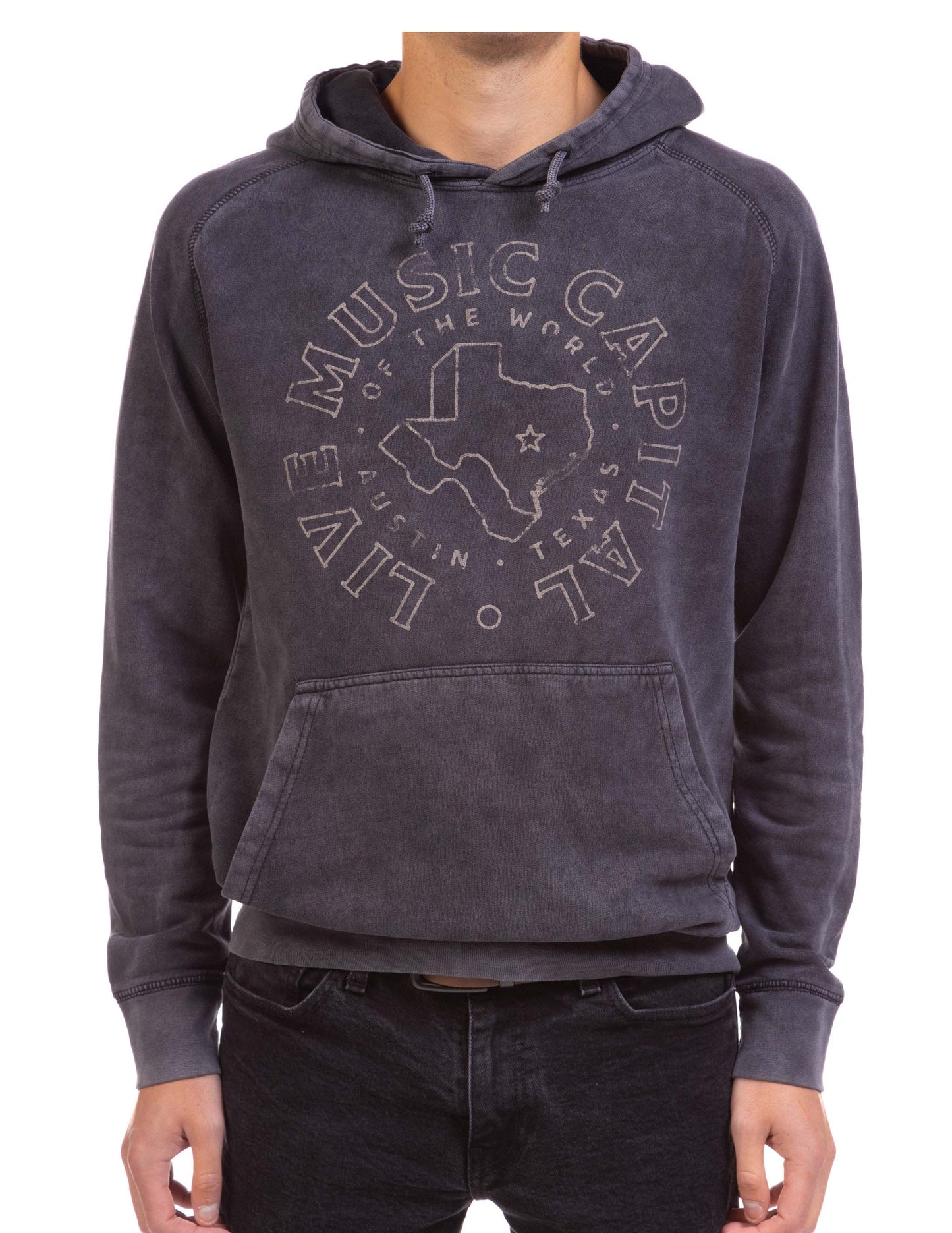 Texas State Crest Hoodie - BLACK / SM - FLEECE