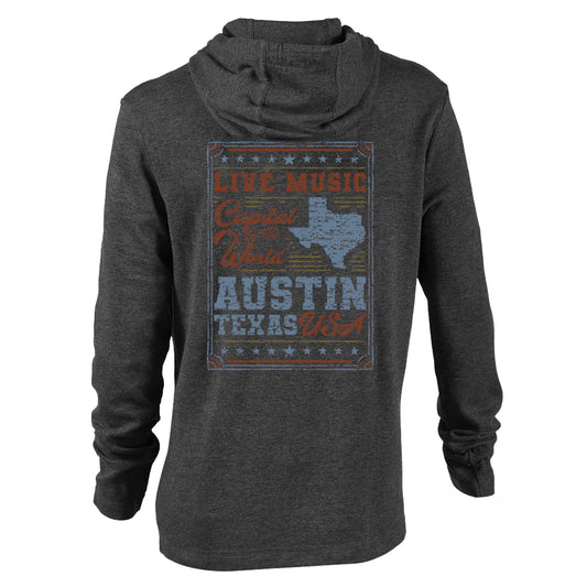 Texas State Rustic Poster Hoodie - FLEECE