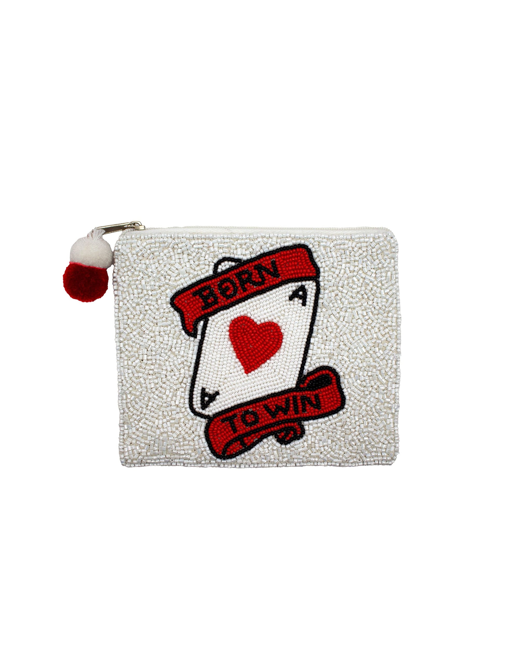 Vegas Born To Win Beaded Coin Pouch HANDBAGS
