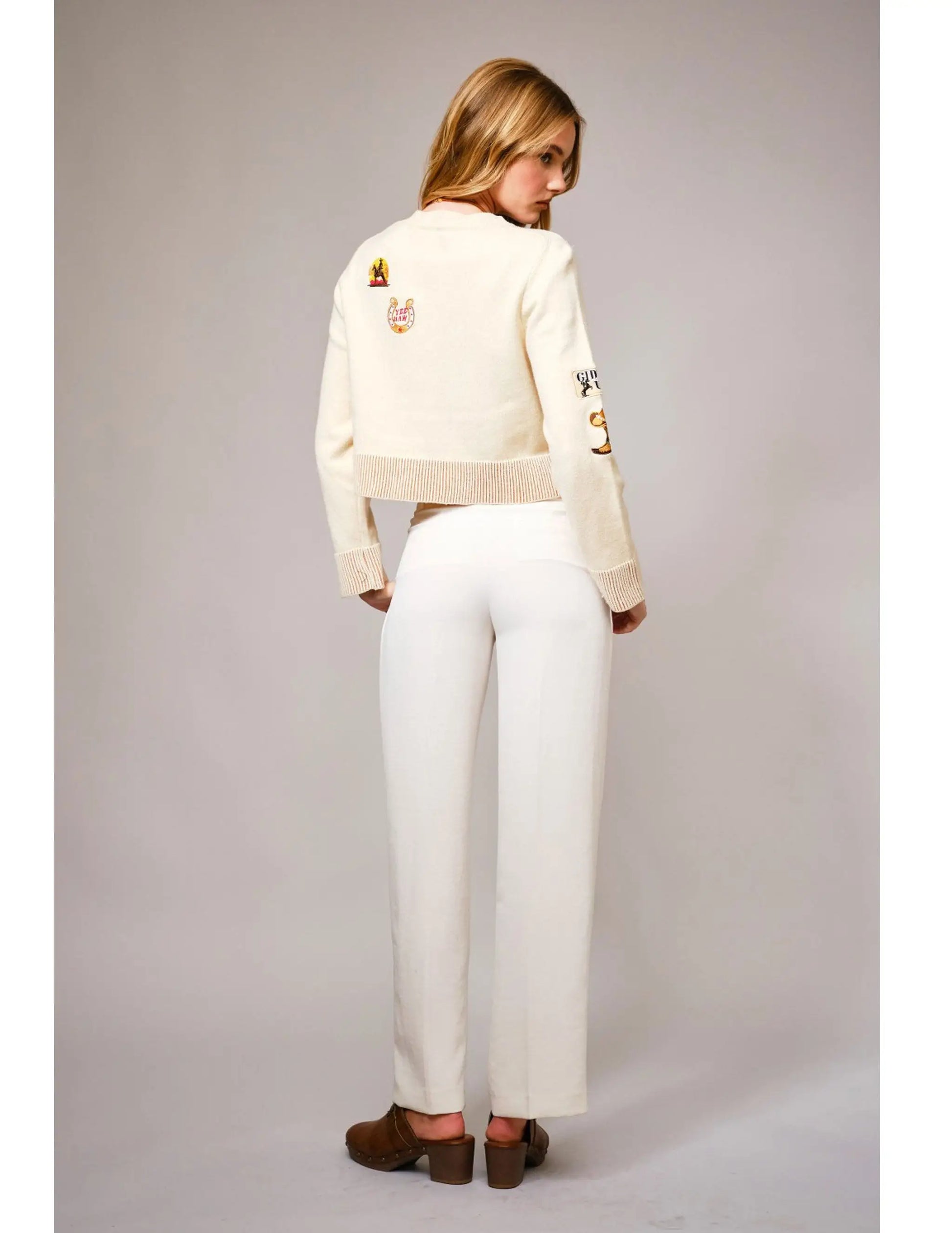 Western Horse Patch Crop Sweater - CREWS