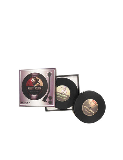 Wiilie Nelson Record Coaster Set - KITCHEN