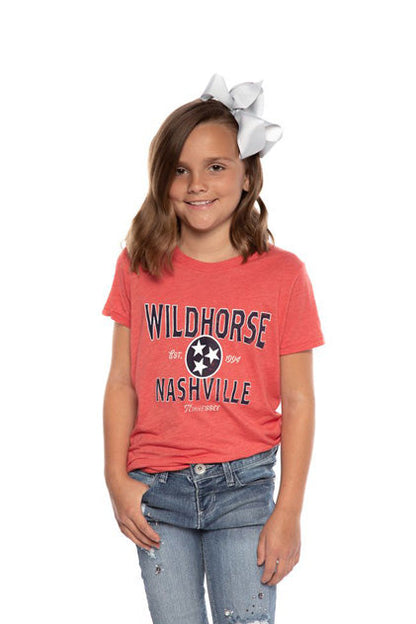 Wildhorse Tennessee Tri-Star YouthT-Shirt - RED / LG - KIDS APPAREL