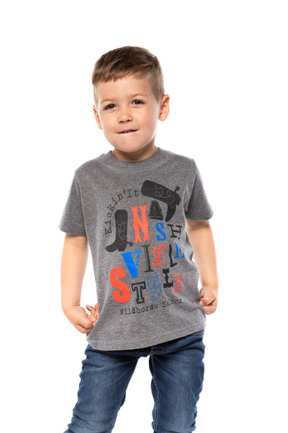 Wildhorse Toddler Nashville Kickin’ It T-Shirt - GRAY / 2T - KIDS APPAREL