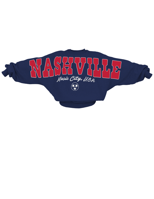 Women’s Nashville Music City USA Sweatshirt - CREW SWEATSHIRTS