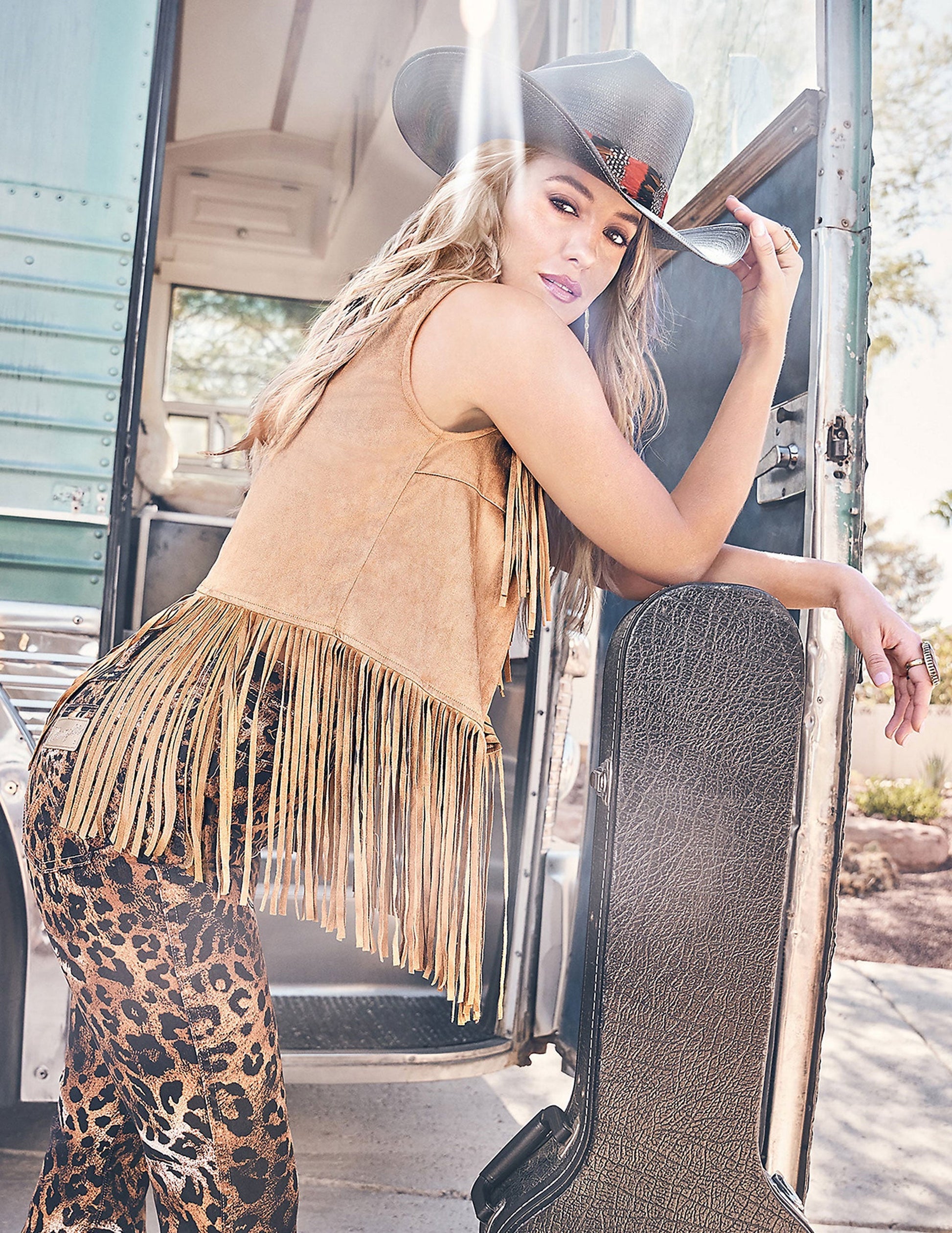 Wrangler® X Lainey Wilson Festival Fringe Suede Vest - OUTERWEAR