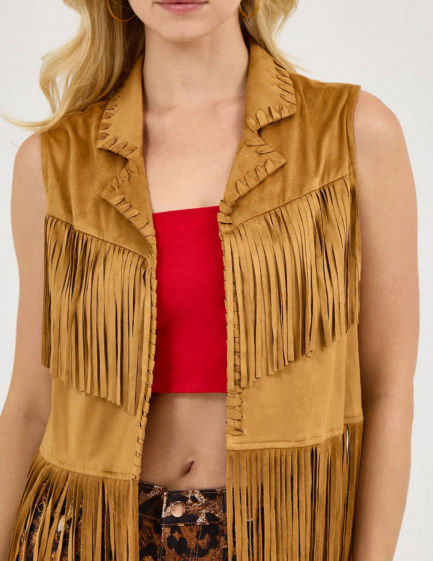 Wrangler® X Lainey Wilson Festival Fringe Suede Vest - OUTERWEAR