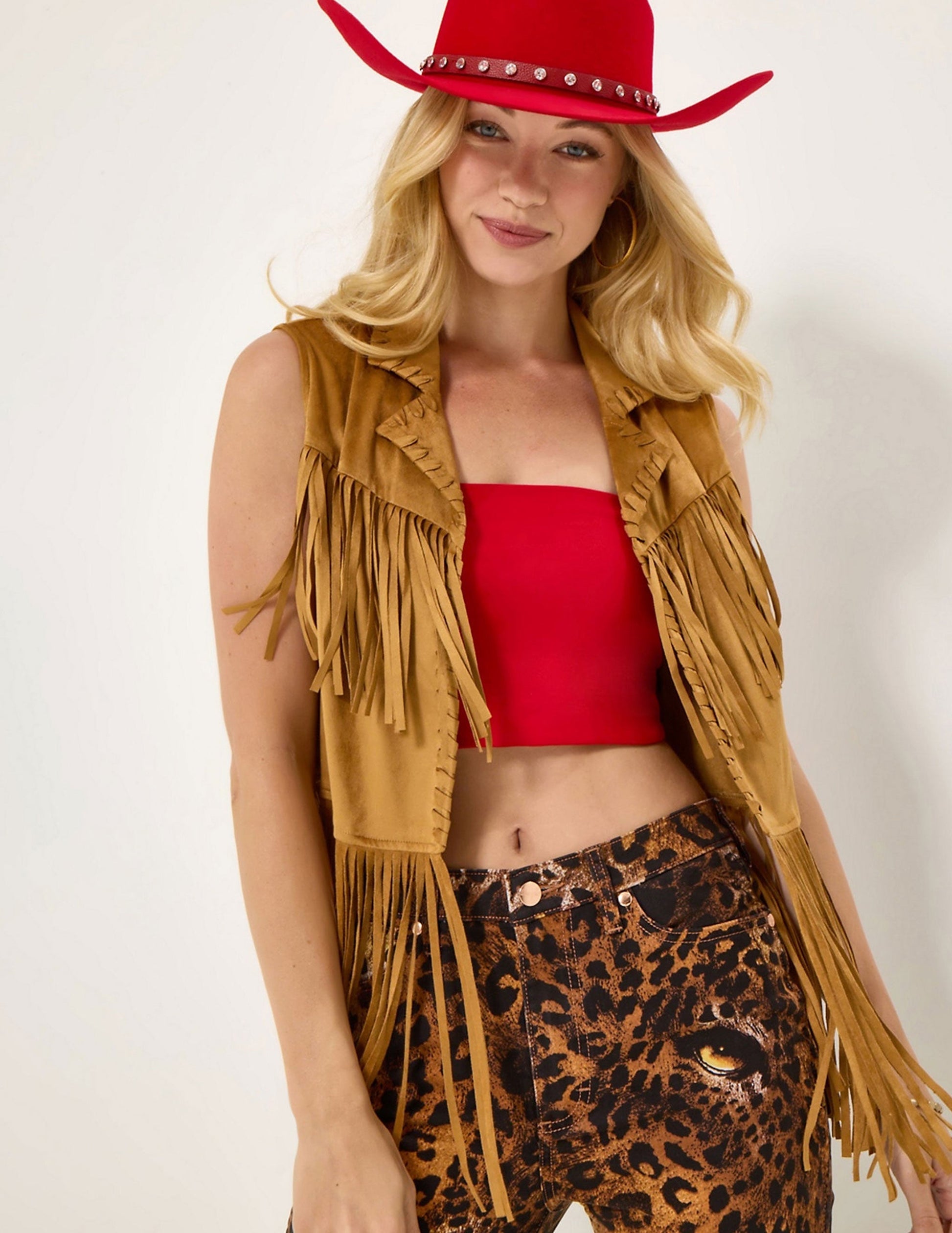 Wrangler® X Lainey Wilson Festival Fringe Suede Vest - OUTERWEAR