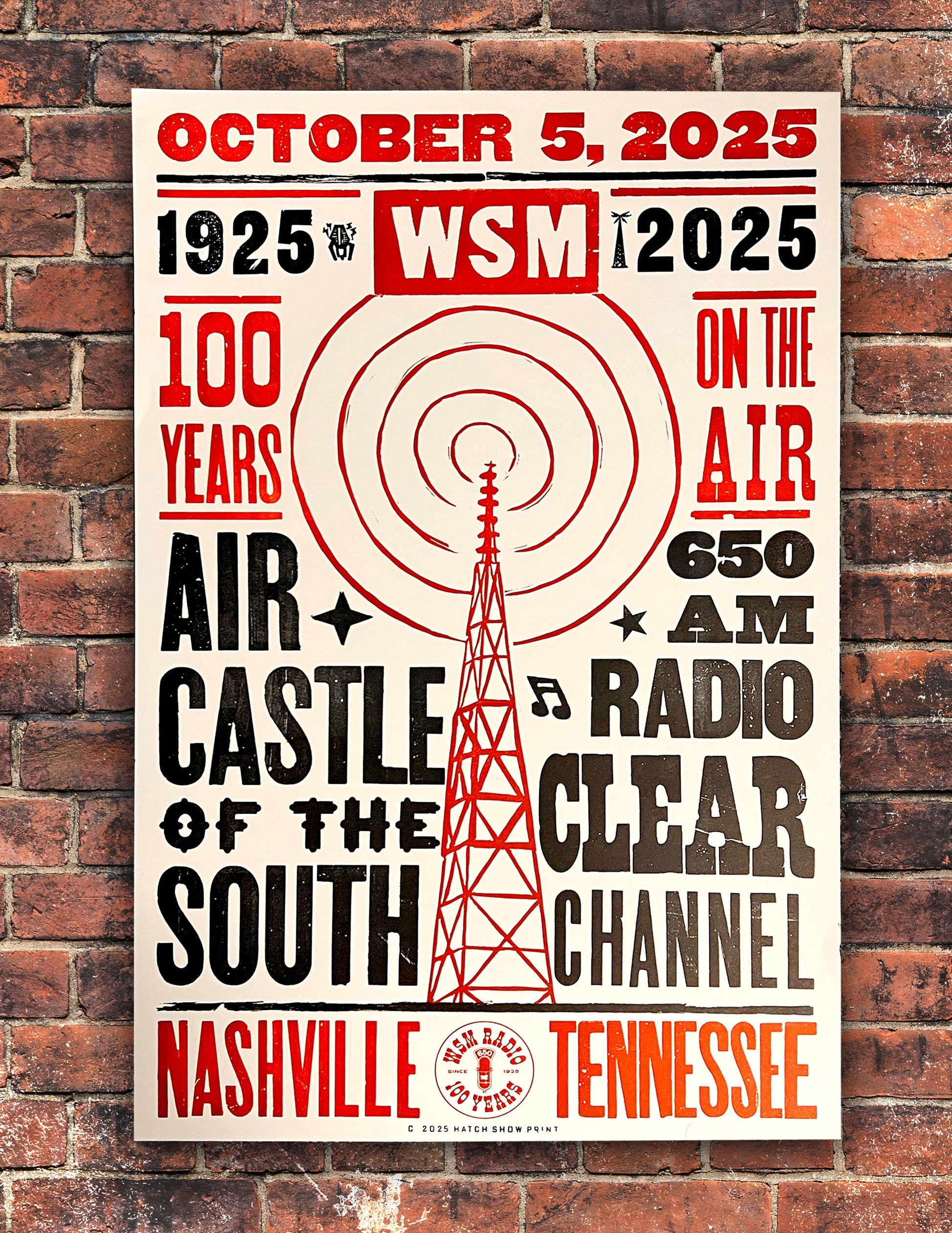 WSM 100 Years Official Hatch Show Print - HATCH