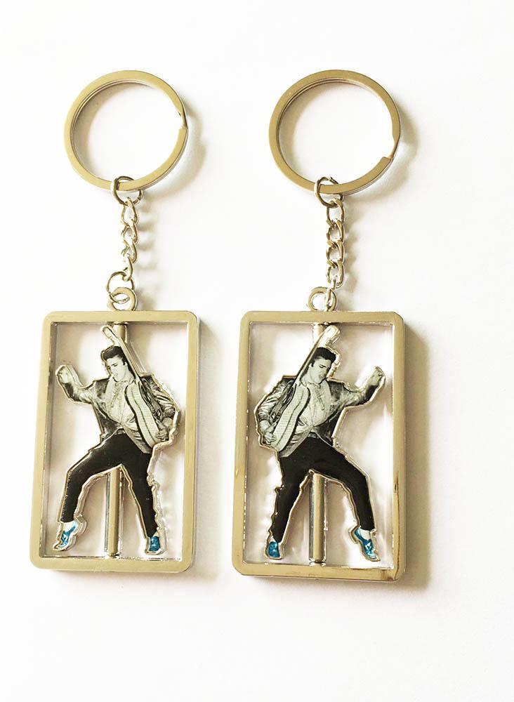 Elvis Blue Suede Spinner Keychain