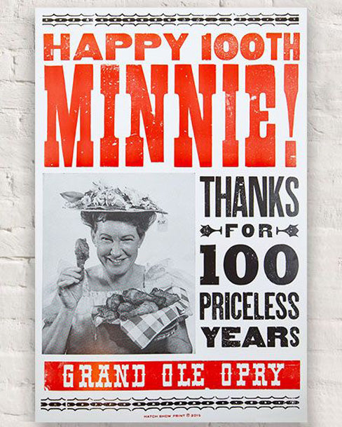 Minnie Pearl 100th Anniversary Hatch Show Print Default Title