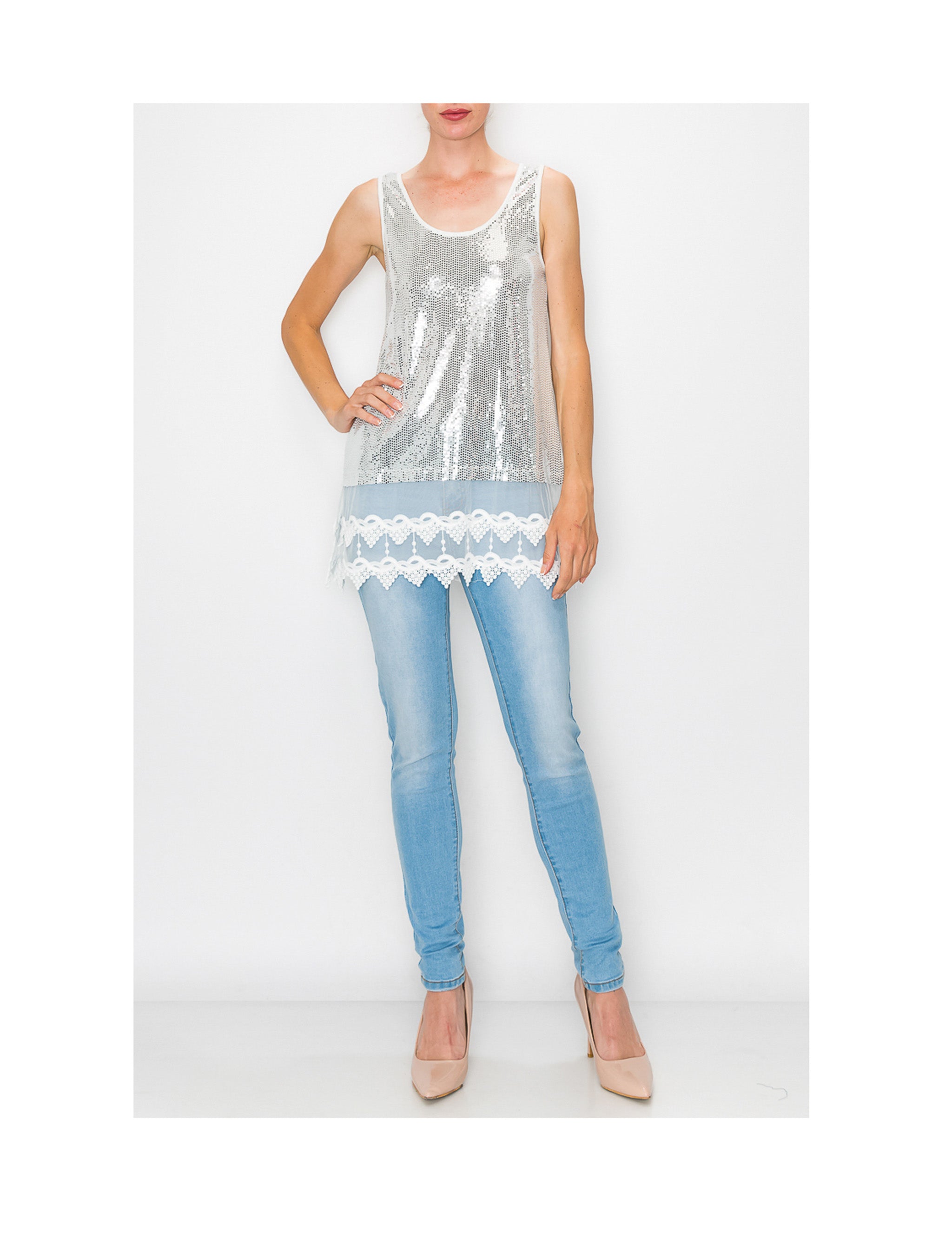 Silver Sparkly Tank