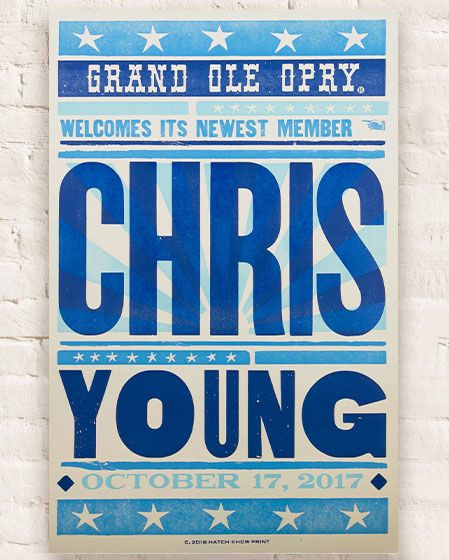 Chris Young Official Opry Induction Hatch Show Print