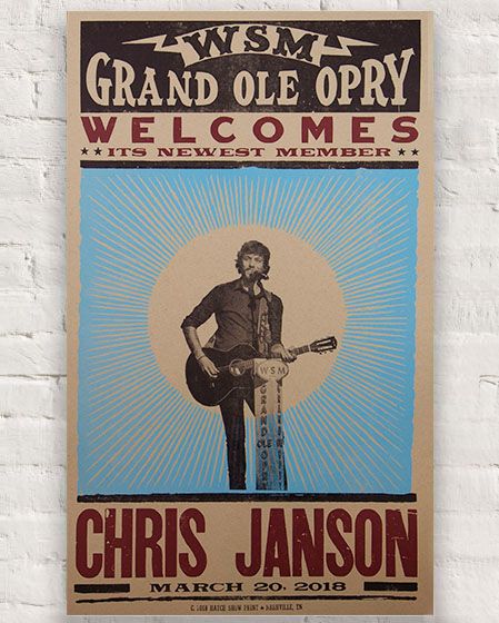 Chris Janson Official Opry Induction Hatch Show Print