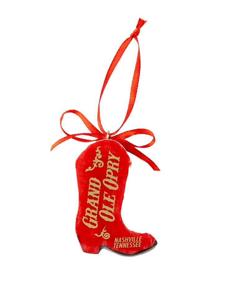 Opry Resin Flower Cowboy Boot Ornament