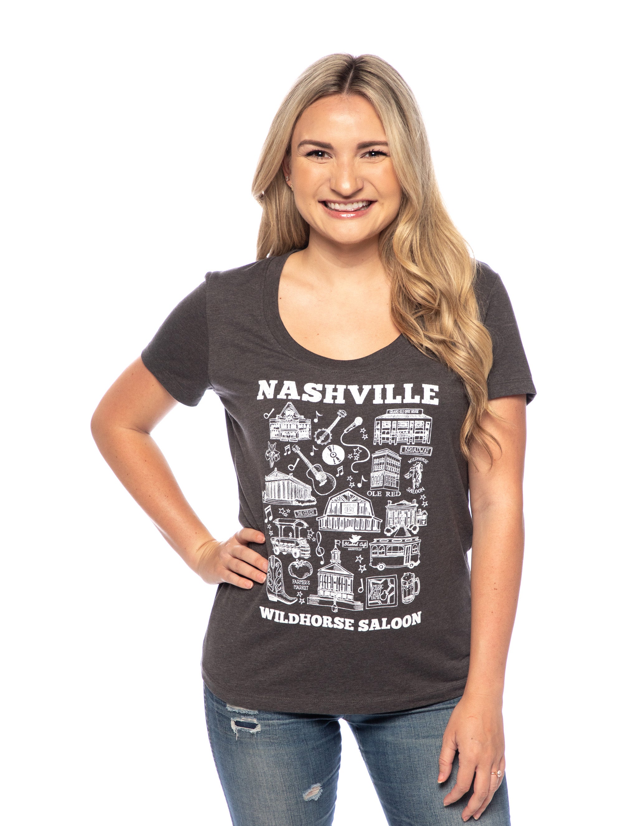 Wildhorse Womens Nashville Map T-Shirt