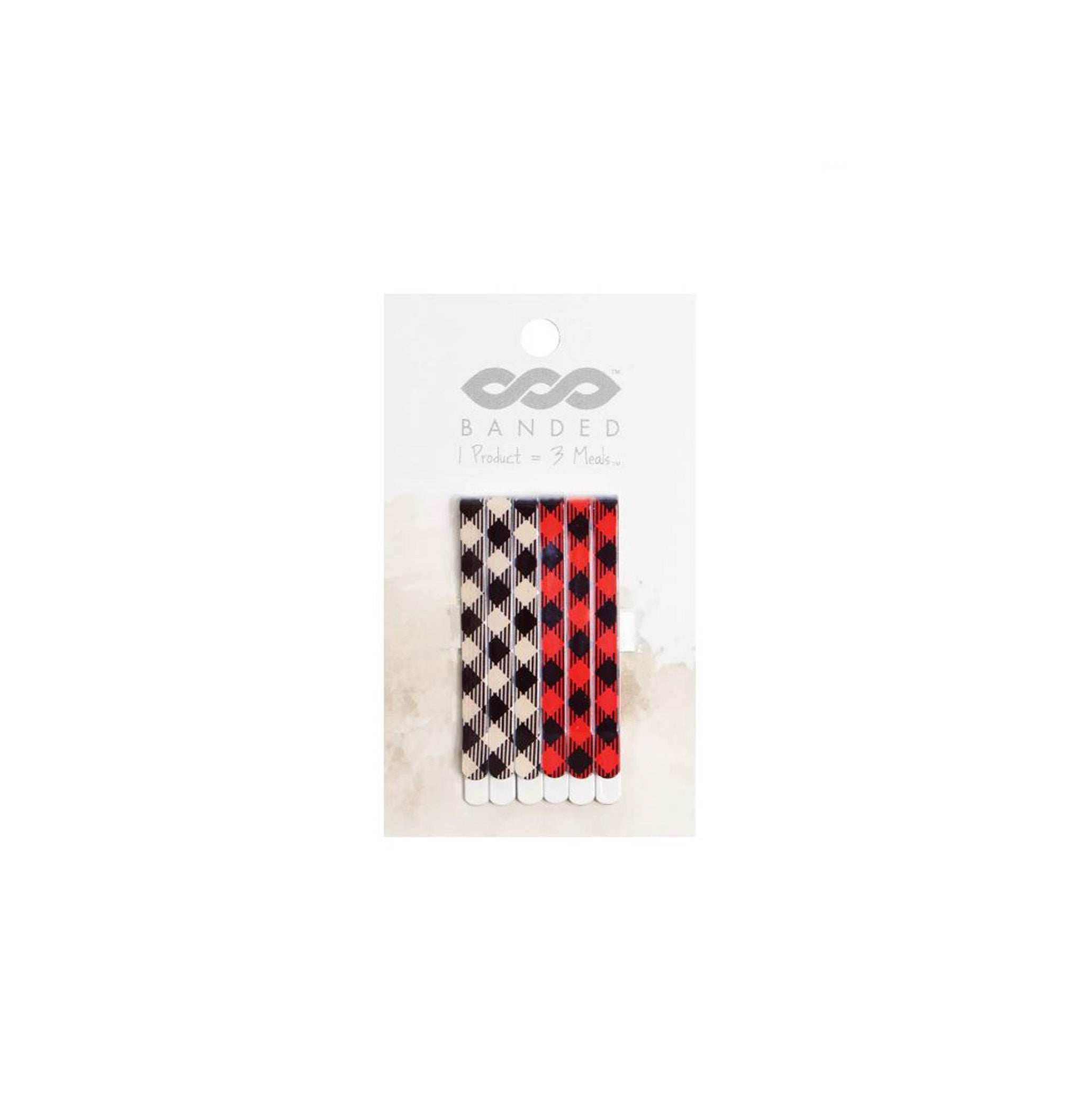 Buffalo Plaid Enamel Bobby Pins by Banded