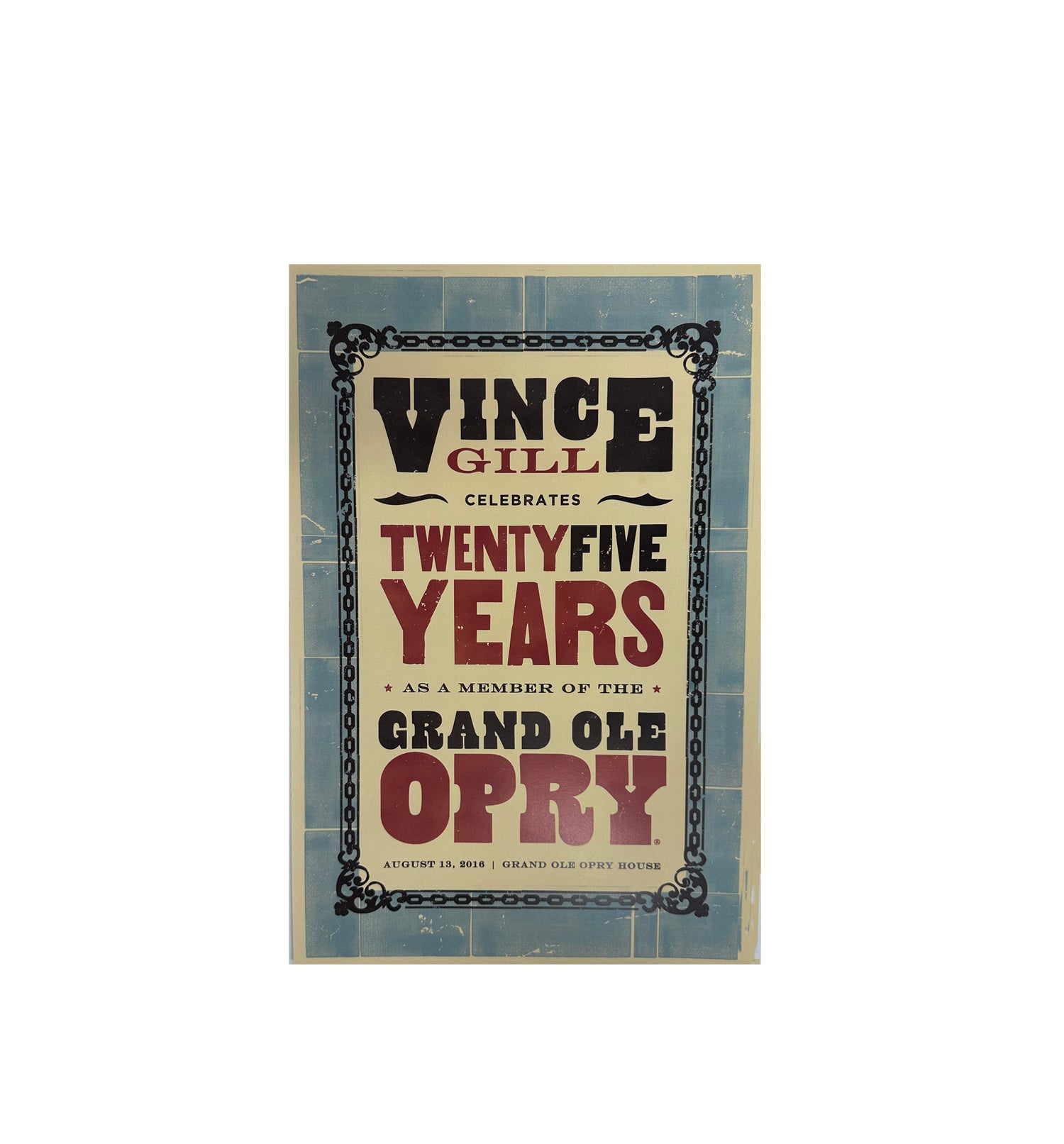 Vince Gill 25th Opry Anniversary Poster