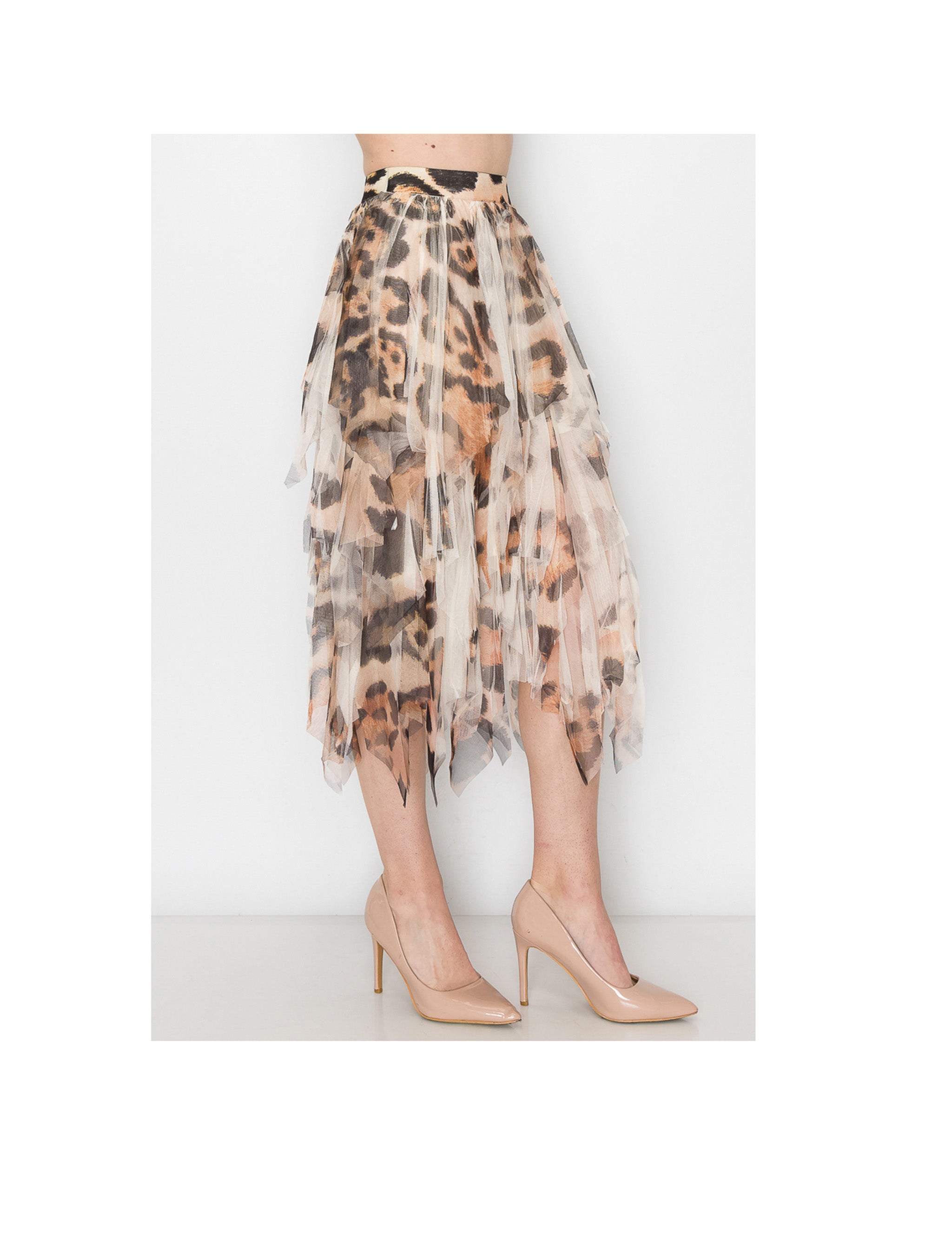 Mesh Tiered Skirt