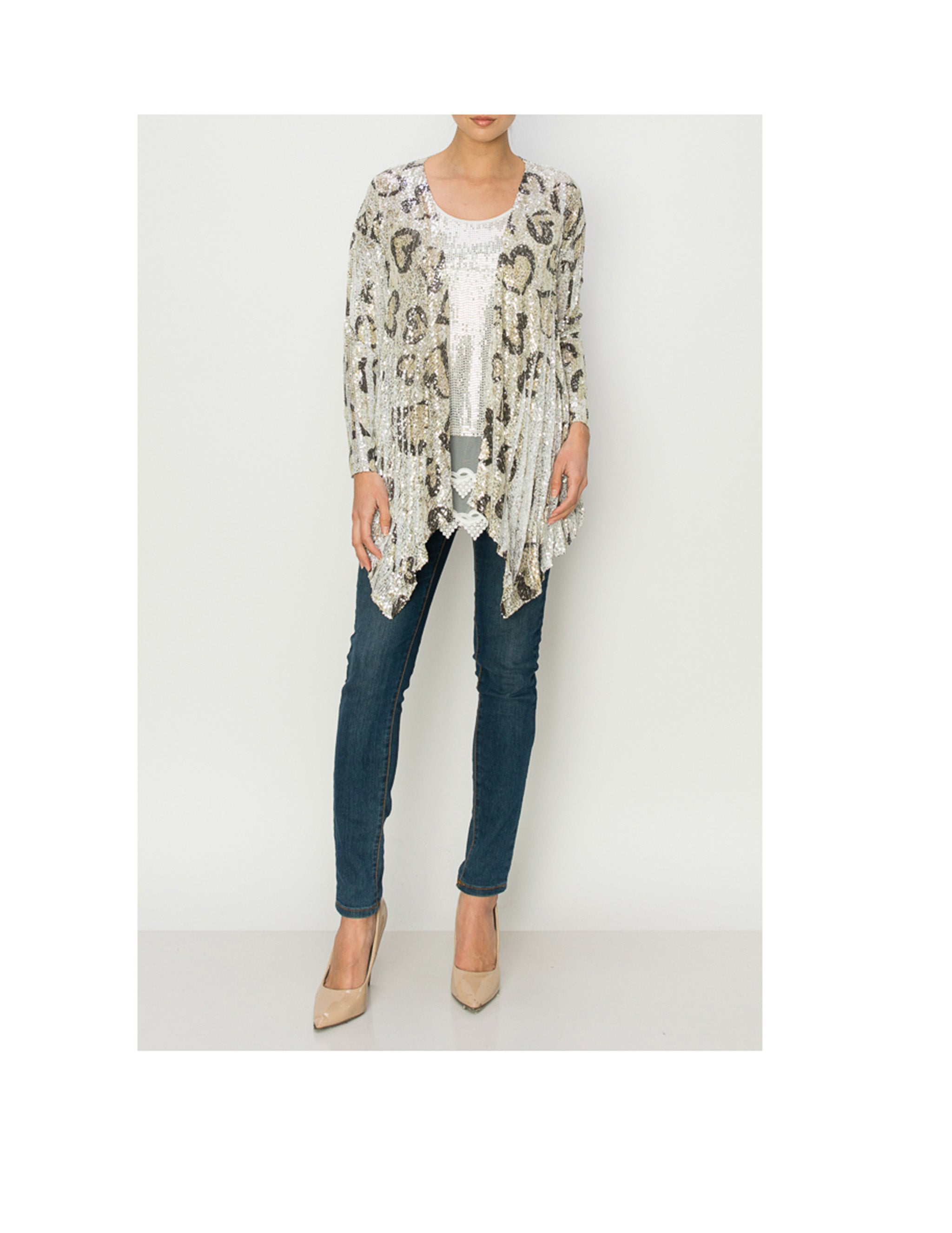 Sparkly Leopard Print Cardigan