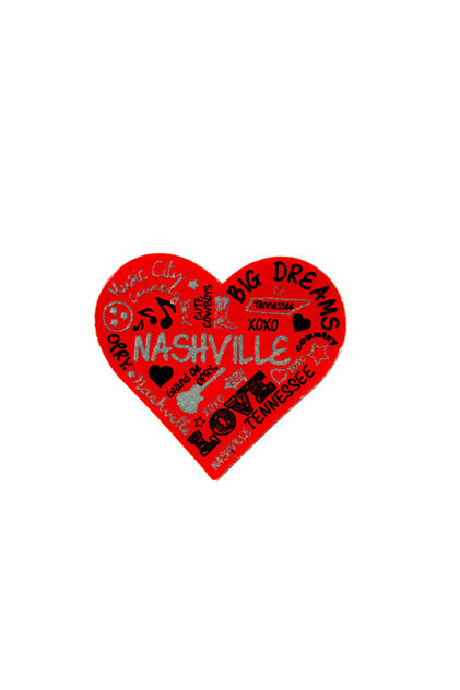 Nashville Glitter Heart Magnet