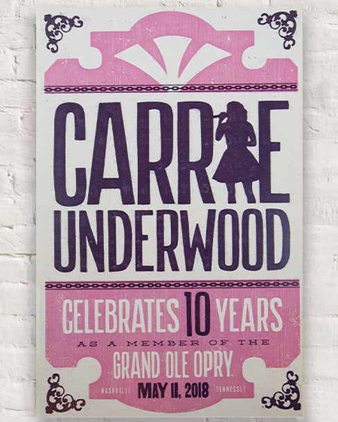 Opry Carrie Underwood 10th Anniversary Show Poster Default Title