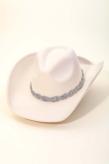 Bling Belt Ivory Cowgirl Hat