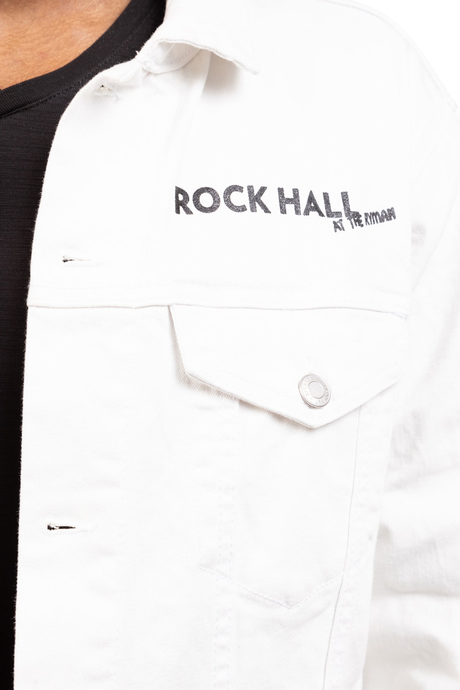 Rock Hall at The Ryman Thunderbolt White Denim Jacket