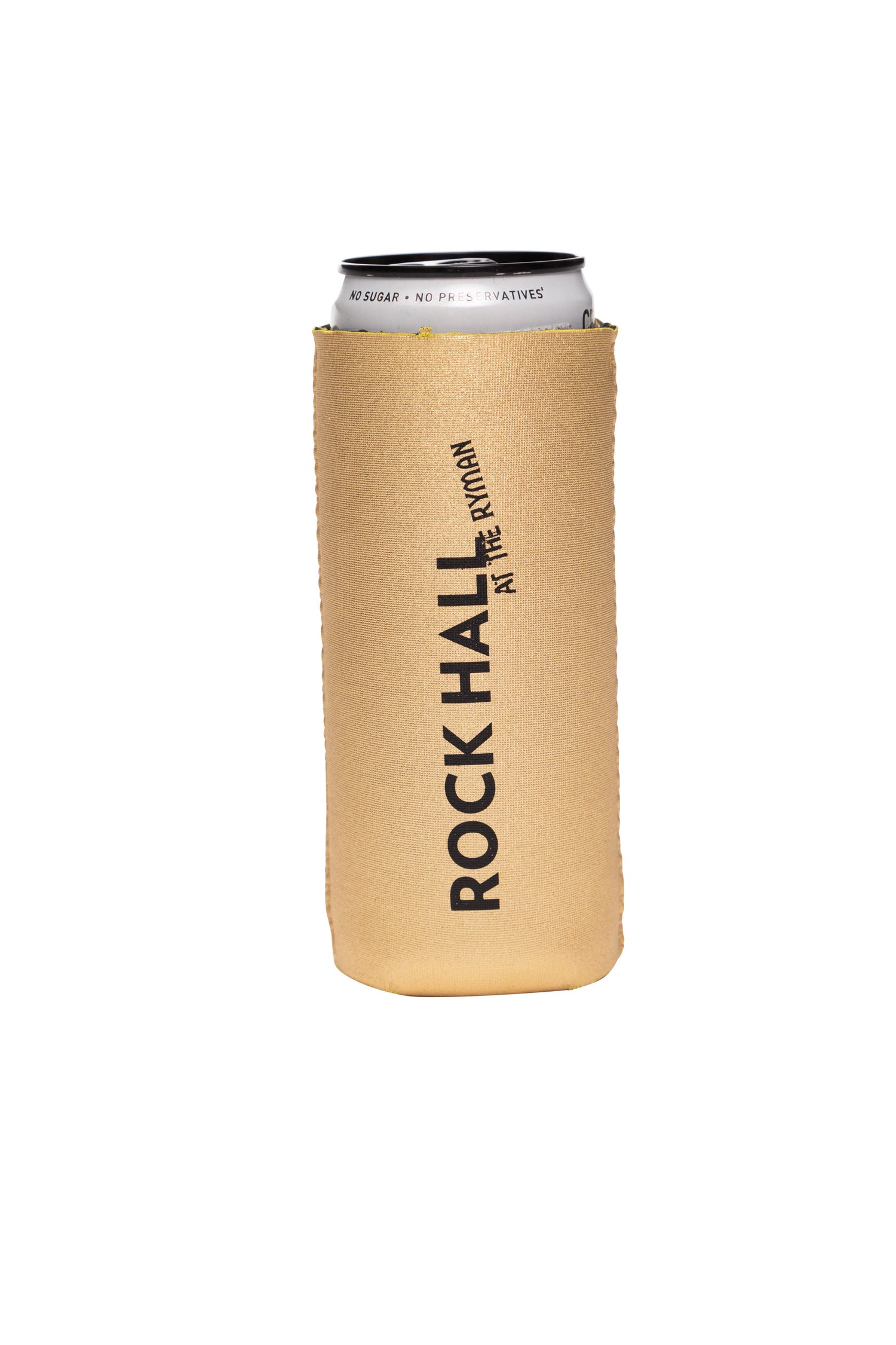 Rock Hall at The Ryman Slim Can Koozie in Gold