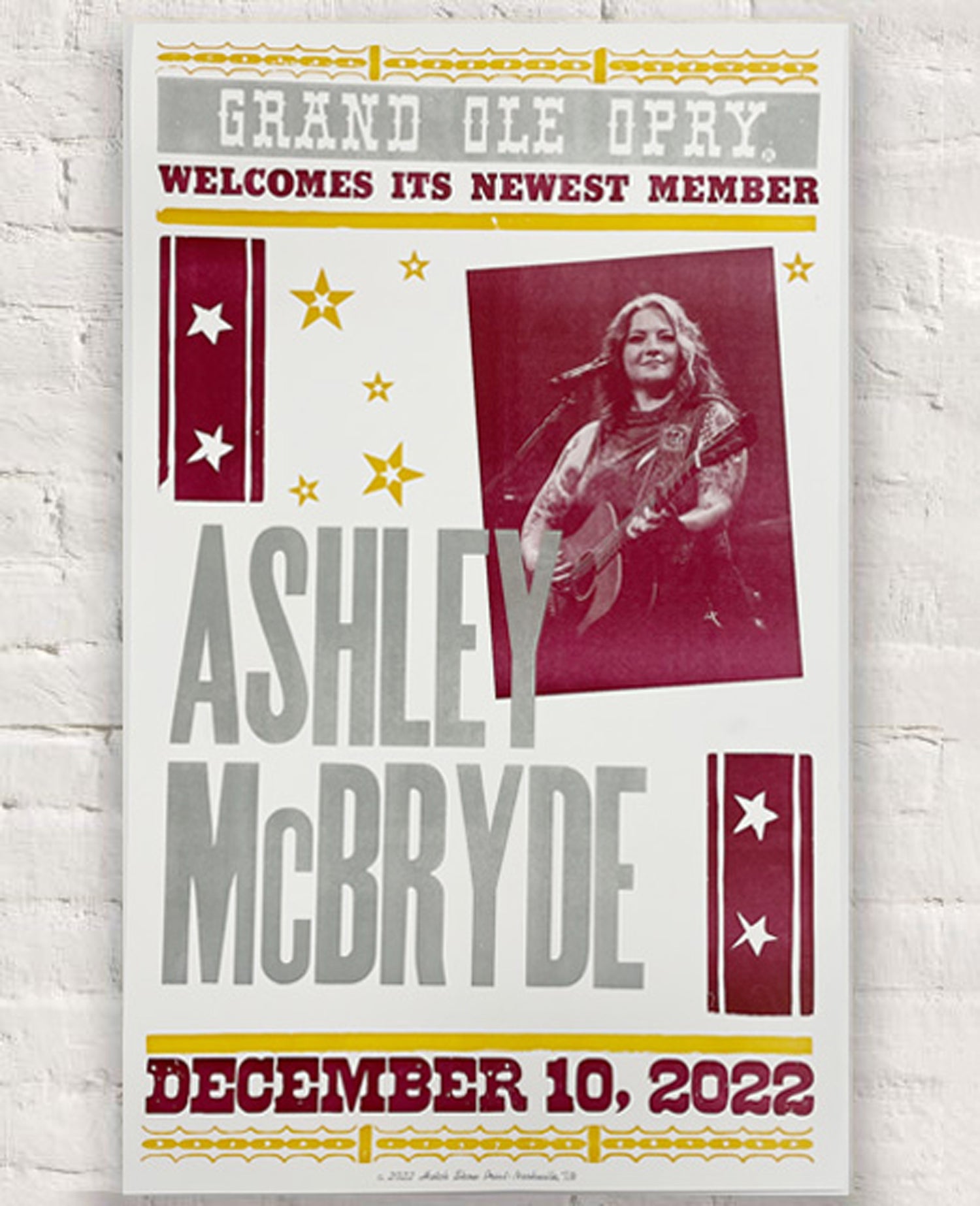 Ashley McBryde Official Opry Induction Hatch Show Print