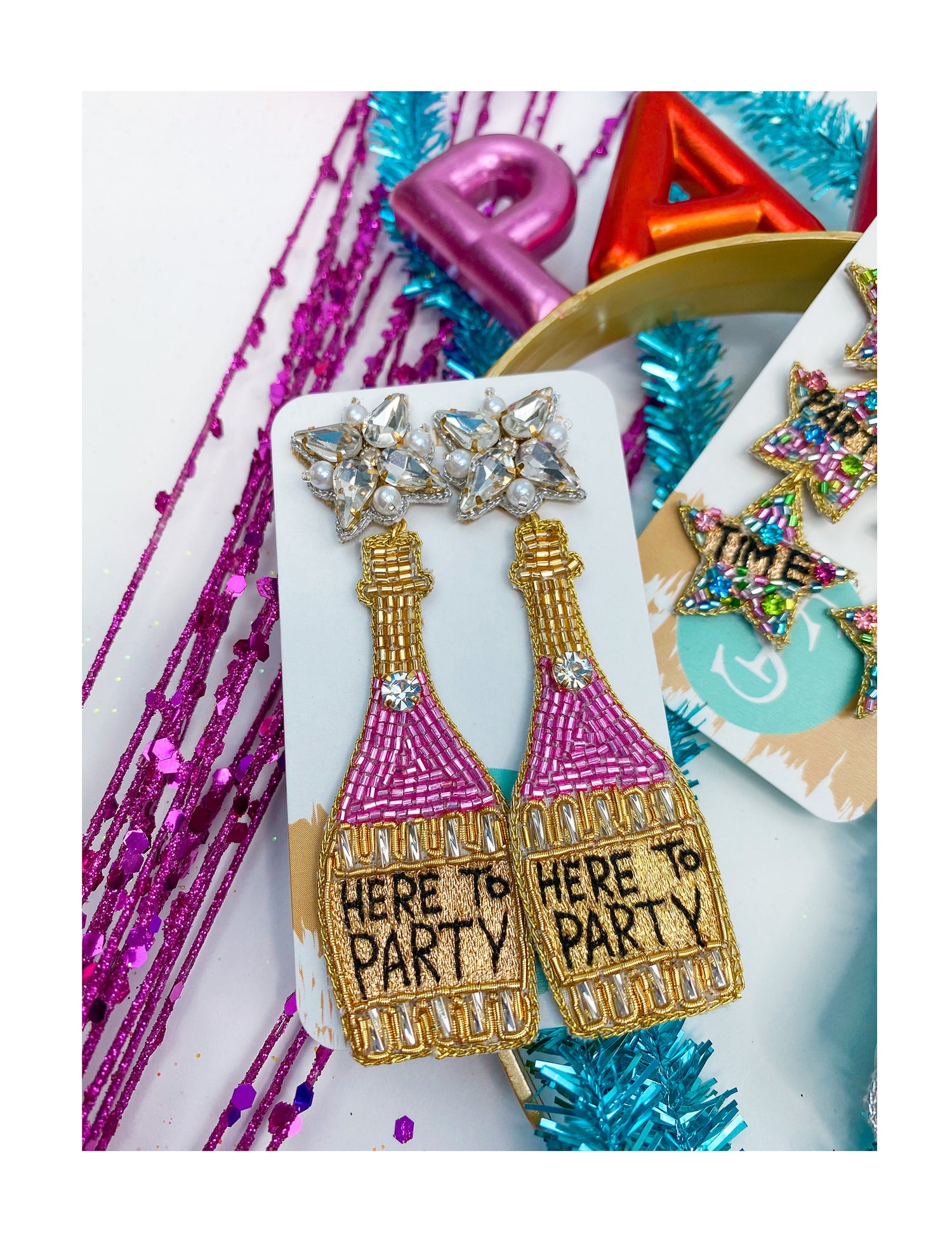 Here to Party Beaded Earrings